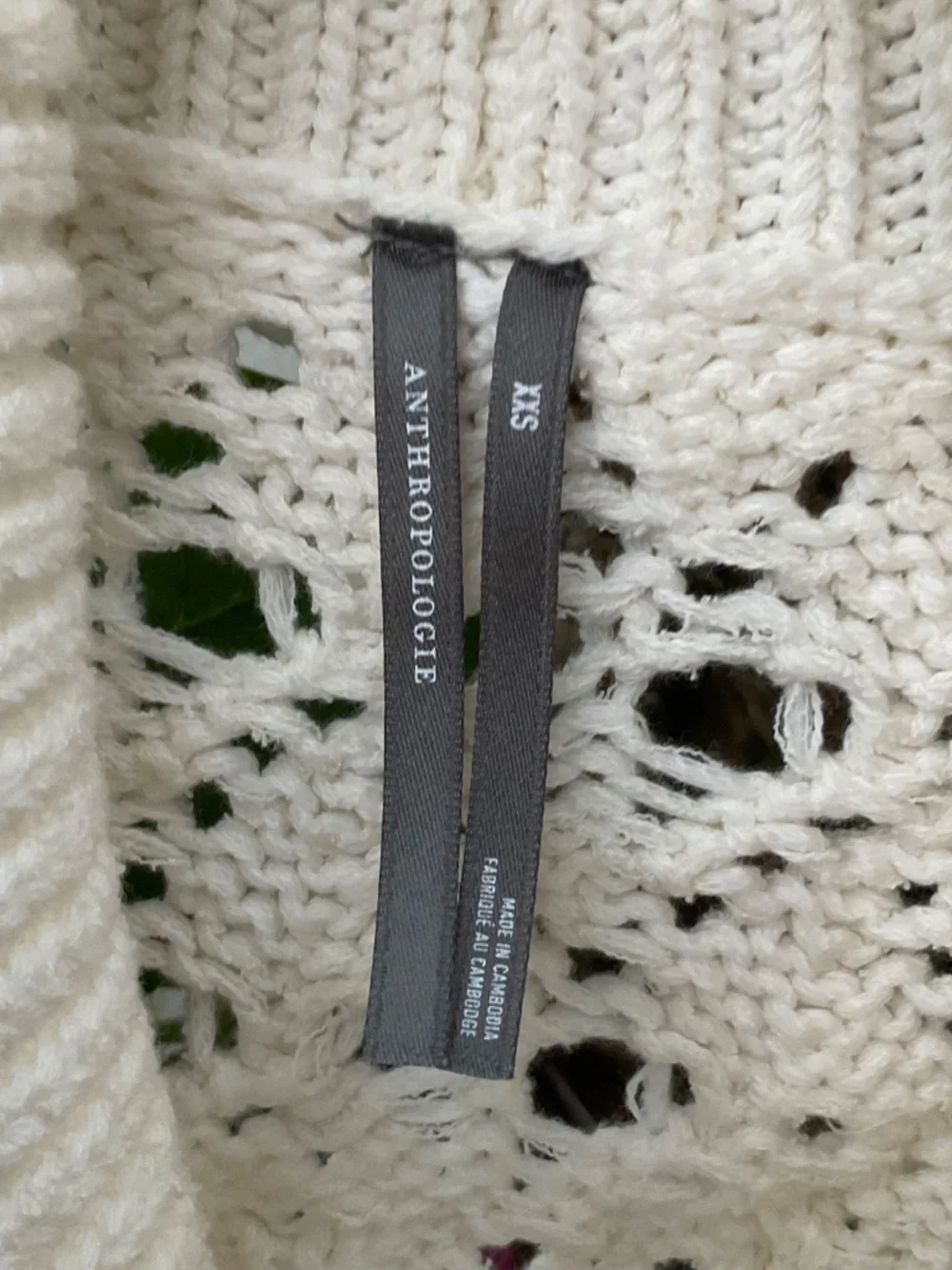 Anthropologie Short Cropped Cream Sweater